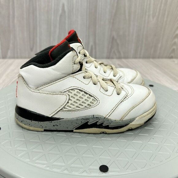 Nike Air Jordan 5 Retro TD White Cement Toddler Sneakers Shoes 440890-104 Sz 8C - Picture 2 of 12